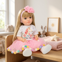Poupée Bébé Reborn Réaliste, Figurine de Bébé de 55 cm, Jouet en Silicone Doux au Toucher pour Enfants Filles, Jeu et Collection