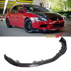S Style Carbon Fiber Front Spoiler Lip Bumper <b>Splitters</b> for Mitsubishi Evolution EVO 9 Lancer 2006-2009 - Product Image 2