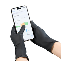 Boîte de 100 gants en nitrile noir pour carburateurs en vrac sans poudre gant jetable sans latex