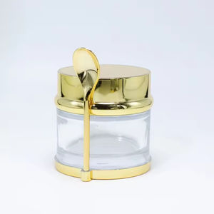 Envase de Vidrio Cosmético de Lujo de 30 ml, 50 ml, 80 ml, Tarro de Crema Facial para el Cuidado de la Piel con Base Dorada y Cuchara - Product Image 5