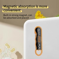 Thermomètre numérique pliable en métal rechargeable à lecture instantanée, haute précision, affichage LED, étanche pour barbecue et friture