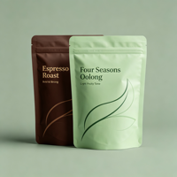 Sachets Doypack Personnalisés en Usine, Qualité Alimentaire, Gaufrage, Plusieurs Options de Fabrication pour l'Emballage de Grains de Café Torréfiés et de Thé Séché en Vrac