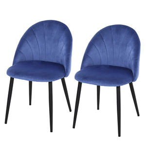 HOMCOM Set of 2 Padded <b>Dining</b> <b>Chairs</b>, Nordic Style and Ergonomic <b>Chairs</b>, Kitchen and Living Room <b>Chairs</b>, Modern Design, 52x54x79 - Product Image 1