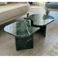 Table basse rectangulaire en onyx vert, pierre naturelle, moderne et écologique, pour salon, hôtel et appartement
