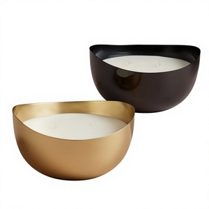 Porte-bougie moderne en métal avec option noire pour la décoration intérieure, style bol en métal résistant à la chaleur, produit très demandé pour Diwali - Product Image 1