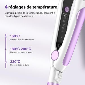 Lisseur de cheveux électrique multifonction à revêtement céramique, température réglable par LED, technologie ionique, protection contre la surchauffe, usage domestique - Product Image 6
