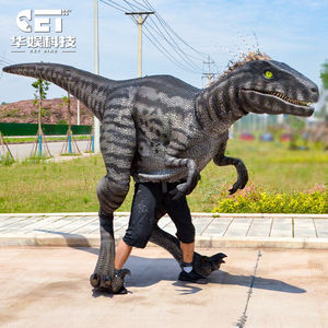 Costume de dinosaure de rapace de jambes visibles grandeur nature réelle de marche robotique animatronique de <span class=keywords><strong>parc</strong></span> à thème extérieur - Product Image 1