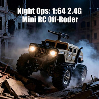 Camion RC miniature en alliage 2,4 G à l'échelle 1:64, tout-terrain, écologique, 4 canaux, avec éclairage LED, télécommandé, pour enfants