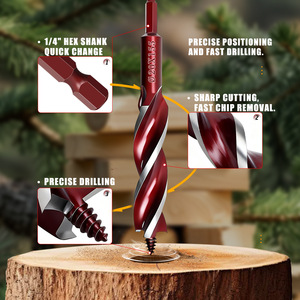 Guest Quality Three Flute Auger <b>Bit</b> 6.35mm Shank 230mm Length Woodworking <b>Drill</b> <b>Bit</b> for Smooth Finish - Product Image 4