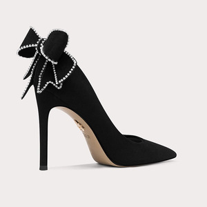 Scarpe Nere con Tacco Alto per Donne con Piedi Larghi, Nuovo Stile per Banchetti, Regalo per Adulti, Scarpe da Donna Taglie Grandi - Product Image 1