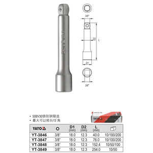 อะแดปเตอร์หัวหกเหลี่ยม Yato ขนาด 3/8 นิ้ว ผลิตจากเหล็ก CrV สำหรับใช้กับประแจบล็อก - Product Image 2
