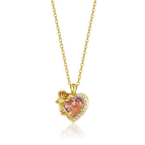 Lefeng สร้อยคอคริสตัลรูปหัว<span class=keywords><strong>ใจ</strong></span>ที่สามารถเปลี่ยนได้,สร้อยคอจี้รูปหัว<span class=keywords><strong>ใจ</strong></span>สเตนเลสสตีลสี่เหลี่ยมเซอร์คอนชุบทอง - Product Image 5