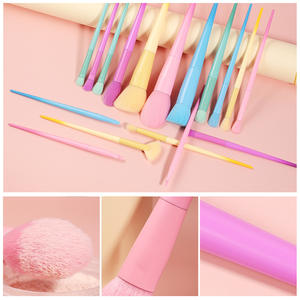 ชุดแปรงแต่งหน้าข้ามพรมแดน17ชิ้นสีลูกกวาดอุปกรณ์เสริมความงามผมสังเคราะห์ชุดแปรงปัดขนตา - Product Image 2