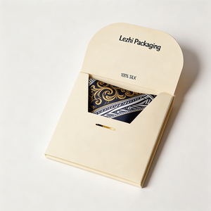 Écharpes ultra-fines personnalisées pour femmes, rubans, cravates pour hommes, enveloppes en papier kraft, boîtes d'emballage - Product Image 5