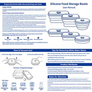 Fiambrera de silicona irrompible para niños y adultos-Contenedor de caja Bento a prueba de fugas dividido Contenedores de silicona para aperitivos con tapas - Product Image 2