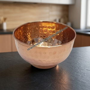 Hand Hammered Relief Carved Round Copper Offering Bowl for Smudging Incense Altar Use & Art Collectible Decoration - Product Image 3