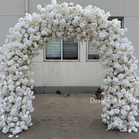 IFG Ventes chaudes Arche de fleurs blanches en hydrangea 8*8 pieds pour la décoration de fond de mariage