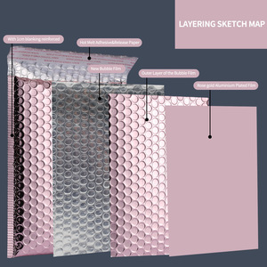 Không thấm nước gửi thư túi bao bì nhiều màu vận chuyển phong bì Holographic độn phong bì kim loại bong bóng bưu phẩm với logo - Product Image 4