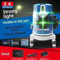 Nouveau niveau laser croisé 4D à faisceau vert 360 degrés, alimenté par batterie au lithium FF06-21E2, 2 lignes/3 lignes/5 lignes, livraison gratuite