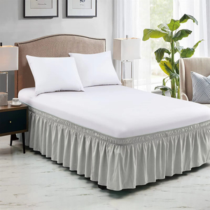 Jupe de <span class=keywords><strong>lit</strong></span> élastique à volants Couverture de <span class=keywords><strong>lit</strong></span> souple et confortable enveloppante résistante à la décoloration sans surface Couvre <span class=keywords><strong>Lit</strong></span> - Product Image 3
