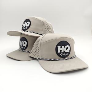 Casquette de golf personnalisée imperméable à 6 panneaux avec visière incurvée, perforations découpées au laser, respirante et ajustable pour hommes et femmes - Product Image 4
