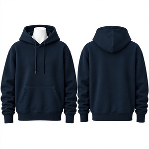Sudadera con Capucha Azul Marino de Alta Calidad para Hombre y Mujer, 100% Algodón, Felpa, Bordado Griego, Estilo Urbano, Cálida para Invierno - Product Image 1