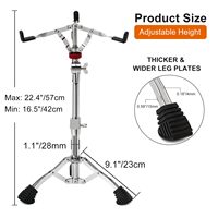 Universal Aluminum Alloy Snare Drum Pads Accessories Stand for Drum Percussion