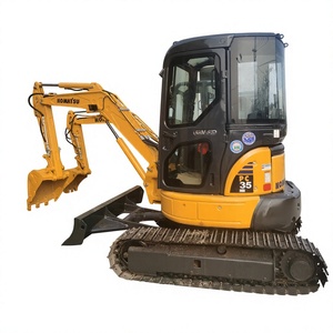 Presque neuf, 90% d'occasion, mini-excavatrice sur chenilles Komatsu PC35, 3,5 tonnes, origine Japon, avec moteur, pompe, garantie 1 an - Product Image 1