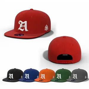 Toppa con Logo personalizzata con cappello a 6 pannelli colorato cappello Hip Hop a tesa piatta cappellino Snapback 3D ricamo personalizzato