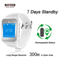 Daytech SW05 Pager intelligent sans fil longue portée 300M blanc/noir certifié CE avec système d'appel sans fil de table
