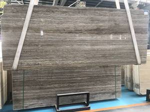 Dalle de pierre de travertin gris moderne Revêtement mural Façade polie pour villa/appartement et hôtel Intérieur Façade Décoration unique - Product Image 6