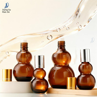Flacon d'huile essentielle Double Gourd, flacon vide pour liquide brun, flacon roll-on en verre, flacon distributeur de cosmétiques