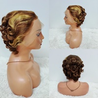 Promotion : Perruques Courtes Bouclées 13x4 Lace Frontal, Ondulées et Colorées, Prix de Gros, 100% Cheveux Humains, Offre Spéciale à 13,8 $