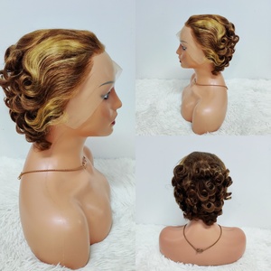 Promotion : Perruques Courtes Bouclées 13x4 Lace Frontal, Ondulées et Colorées, Prix de Gros, 100% Cheveux Humains, Offre Spéciale à 13,8 $ - Product Image 5