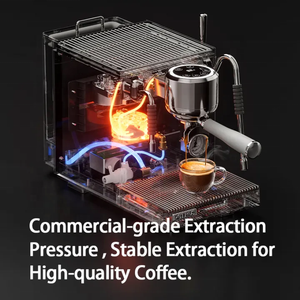 Cafetera Espresso Semiautomática para el Hogar con Doble Bomba y Doble Caldera, Espumador de Leche - Product Image 3