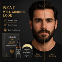 Kit de Cuidado de Barba para Hombre, Bálsamo para Barba 56g y Suero para Barba 30ml, Suaviza, Acondiciona, da Forma, Controla la Barba Áspera, Set de Regalo para Cuidado Diario