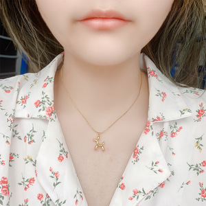 สร้อยคอจี้รูปสุนัขบอลลูน |   สร้อยคอเหล็กกล้าไร้สนิมชุบทอง 18K PVD ดีไซน์เก๋ทันสมัยสำหรับวัยรุ่นและคนรักแฟชั่น - Product Image 6