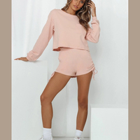 Nouveau jogging de sport personnalisé pour femmes à la mode d'automne avec impression de t-shirts amples à manches longues et de pantalons en deux pièces/