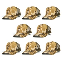 Gorra de camionero de malla con camuflaje Woodland, paquete de 8, logística rápida, stock disponible en EE. UU., ajustable, para exteriores, táctica, caza, conjunto de gorras de camuflaje
