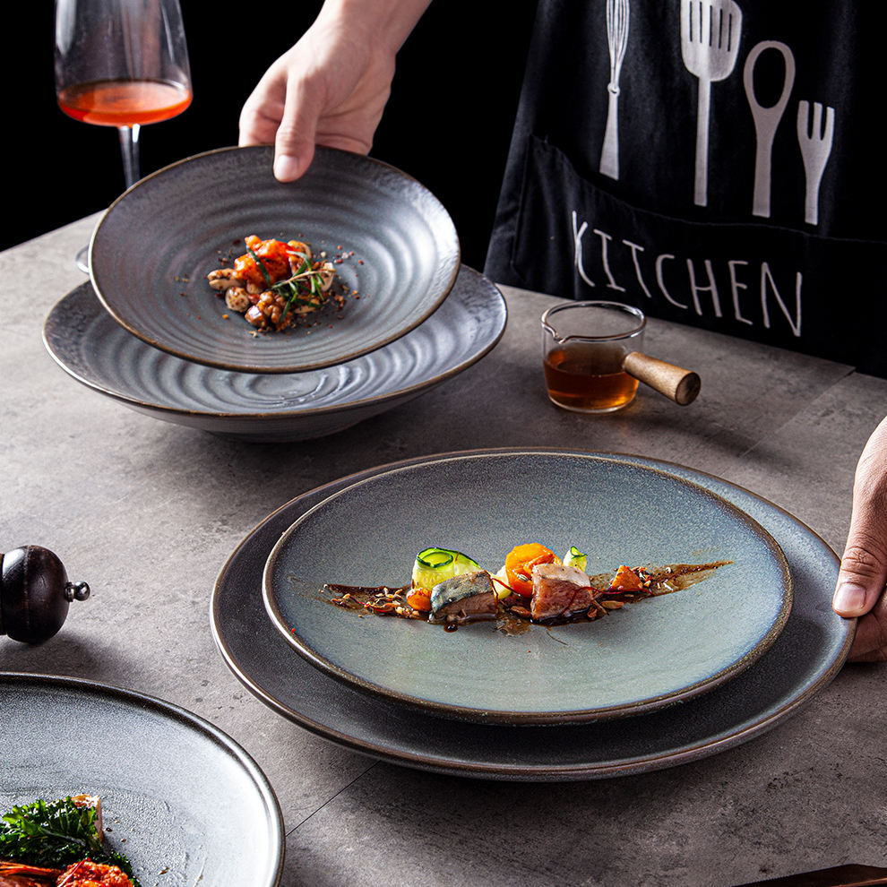 セラミックディナーセット、キッチンとダイニング、サービス、耐久性のある反応性釉薬ディナーウェアセットプレート、皿、ボウル、家族や友人 磁器食器セット  プレートとボウルセット 創造性のあるキッチン食器セット プレート、皿、ボウル、家族や友人への最高の贈り物 ... セラミックディナーセット、キッチンとダイニング、サービス、耐久性のある反応性釉薬ディナーウェアセットプレート、皿、ボウル、屋内と屋外