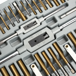 Ensemble d'outils de taraudage <span class=keywords><strong>et</strong></span> de filtrage métriques HSS 86 pièces, kit de taraudage <span class=keywords><strong>et</strong></span> de filtrage en acier au carbone standard, outil de filetage manuel - Product Image 6