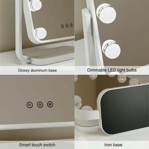 Tùy Chỉnh Có Thể Điều Chỉnh Độ Sáng Espejo Bàn Máy Tính Để Bàn 12 Thay Đổi Độ Sáng LED Trang Điểm Bóng Đèn <span class=keywords><strong>Vanity</strong></span> Gương Với Đèn LED - Product Image 6
