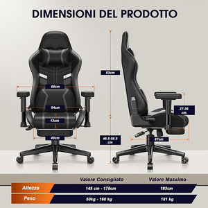 <span class=keywords><strong>Chaise</strong></span> de Gaming Ergonomique 2026 la Plus Vendue avec Fonction Massage, Dossier Réglable et Accoudoirs 2D pour le Gaming Quotidien - Product Image 2
