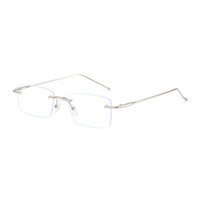 NWOG T1674 Nouvelle Arrivée Monture de Lunettes Carrée en Métal Solide Tendance Classique Simple Sans Monture Universelle Anti-Lumière Bleue