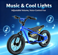 Moto électrique tout-terrain pour enfants 250W, moteur sans balais, 3 vitesses, amortisseur avant, pneus gonflables 16 pouces, plastique, 2-3 ans, unisexe, cadeau d'extérieur pour enfants