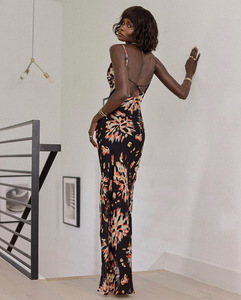 Donne di colore Dei Vestiti di Estate Maxi Vestito <span class=keywords><strong>Lungo</strong></span> Backless Sexy Delle Ragazze di Fiore Abiti Casual - Product Image 6