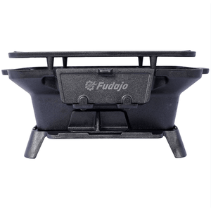 Parrilla de carbón ovalada de hierro fundido Fudojo para exteriores con función de plancha, pequeña parrilla para barbacoa para uso en jardín. - Product Image 3