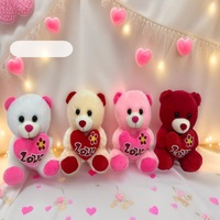 Ours en peluche Saint-Valentin avec cœur en sequins, jouet en peluche doux, cadeau romantique pour la Saint-Valentin, décoration d'anniversaire