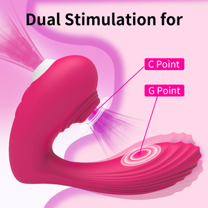 เครื่องกระตุ้นจุดจีและคลิตอริสแบบดูด 2-in-1 แบบชาร์จได้  ทำจากซิลิโคนทางการแพทย์ ปลอดสารลาเท็กซ์ กันน้ำ - Product Image 2