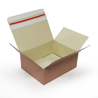 Boîtes rigides en carton brun personnalisées, auto-adhésives, avec fermeture à glissière, bande de déchirure, boîte d'expédition, emballage, revêtement UV, gaufrage, écologique